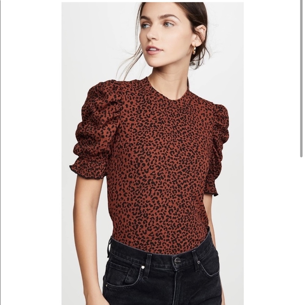 Moon River Ruched Sleeve Top